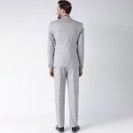 Men Grey Solid Single-Breasted Formal Suit